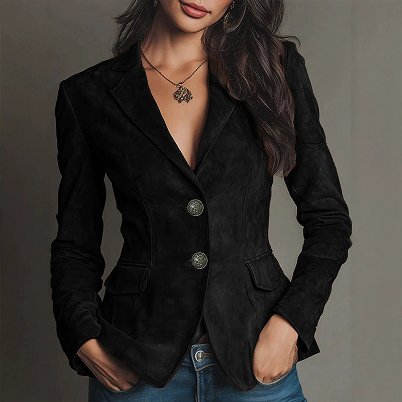 Women's Suede Slim Fit Blazer