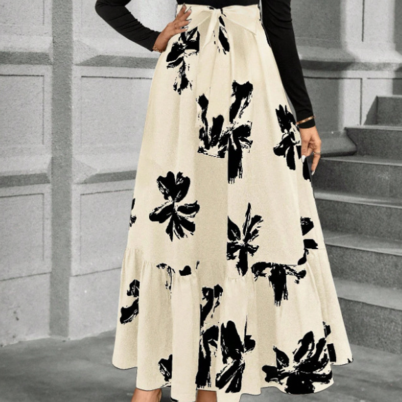 Floral Long Sleeve A-Line Maxi Dress for Women