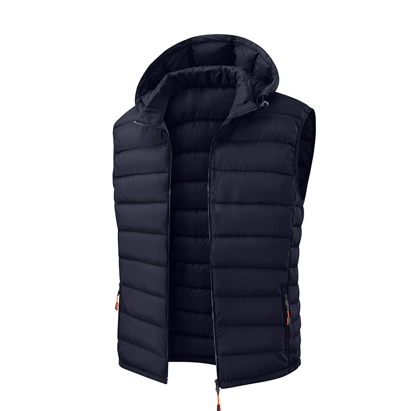 Men's Winter Padded Vest with Detachable Hood