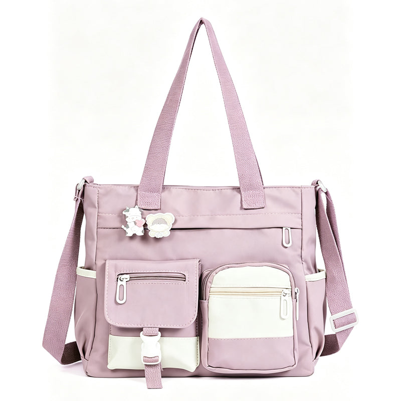 Large Capacity Multi-Pocket Canvas Tote Bag
