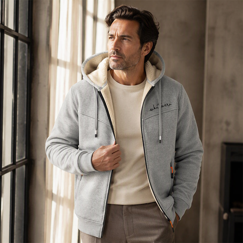Men's Sherpa Lined Full-Zip Hooded Sweatshirt