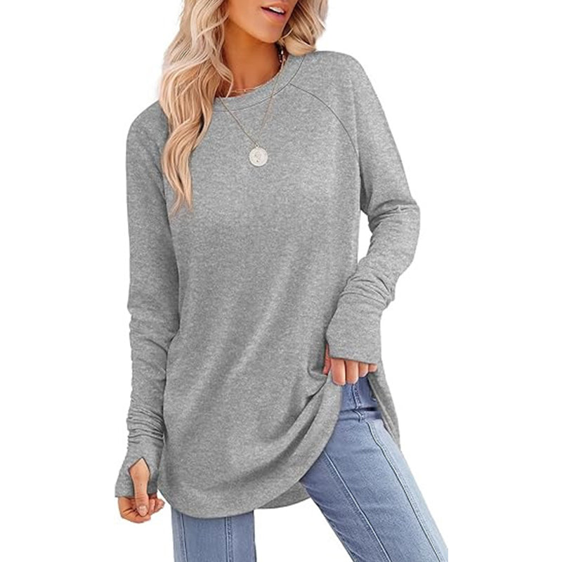 Women's Casual Crewneck Top with Thumbholes โจ๐๐ถ๐บ ๐ข๐ฏ๐บ 2 ๐ข๐ฏ๐ฅ ๐จ๐ฆ๐ต ๐ข๐ฏ ๐ฆ๐น๐ต๐ณ๐ข 8% ๐ฅ๐ช๐ด๐ค๐ฐ๐ถ๐ฏ๐ต