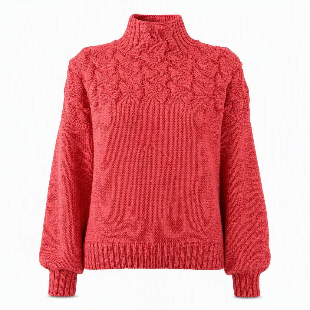 Casual Solid Color Turtleneck Knit Pullover