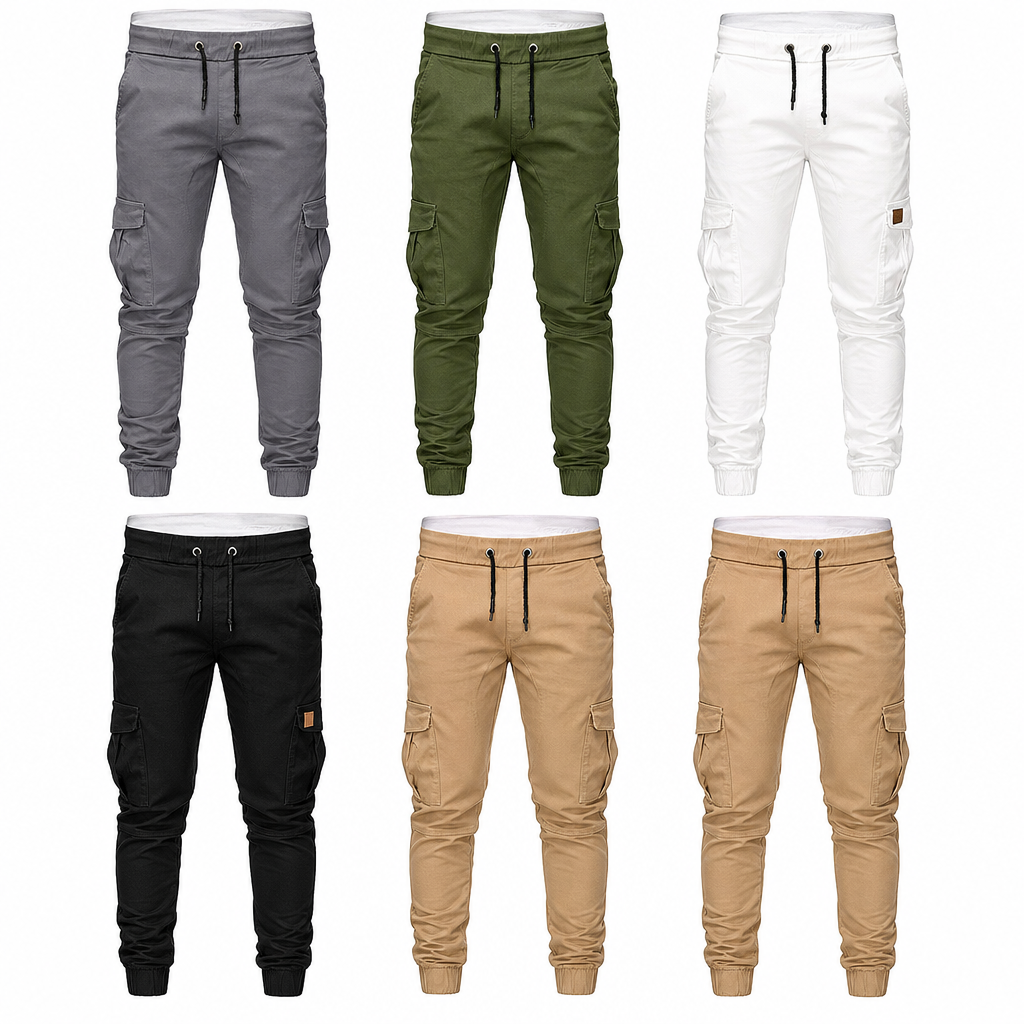 Men's Casual Solid Color Cargo Jogger Pants