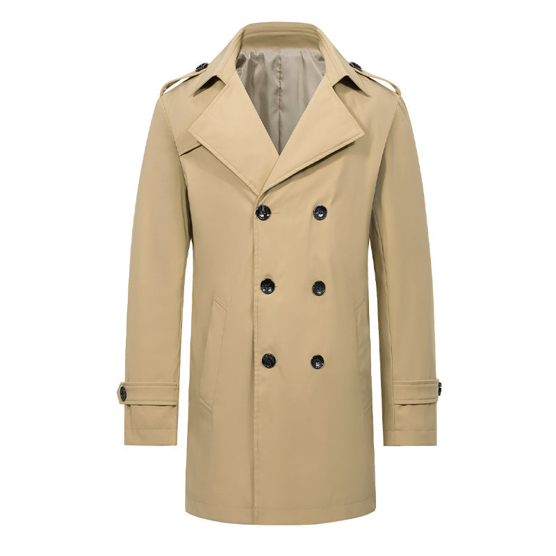 Men's Classic Double-Breasted Trench Coat