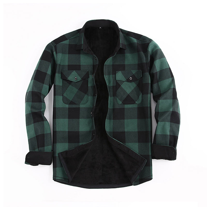 Men's Winter Thermal Plaid Shirt Jacket