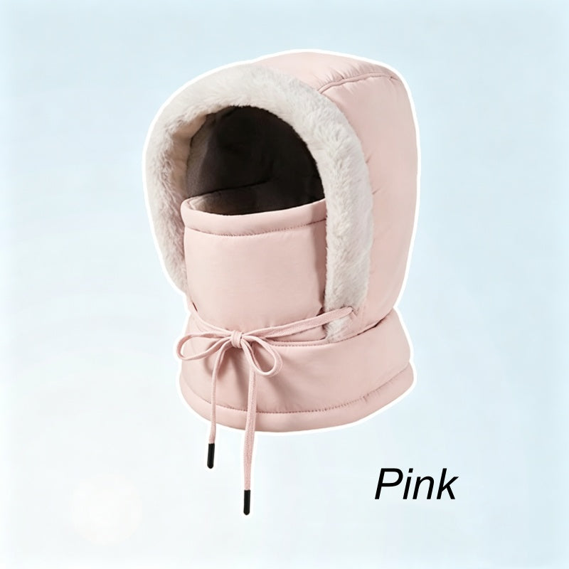 Plush-lined Thickened Thermal Hat with Face Mask