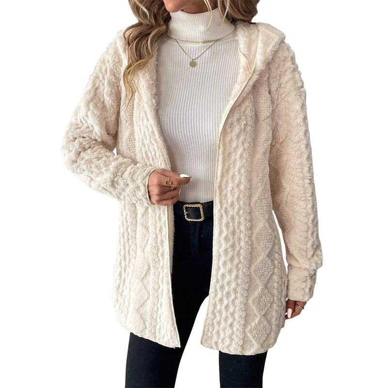 Women’s Casual Plush Hooded Jacket