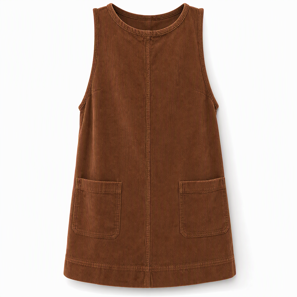 Women's Casual Corduroy Sleeveless Tank Dress