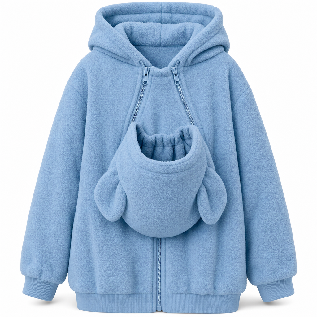 Loose Kangaroo Pouch Pet Carrier Hoodie with Zipper
