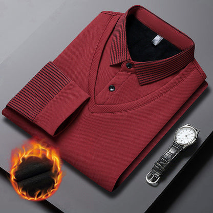 🎁 Hot Sale🔥Striped Lapel Fake Two-Piece Shirt