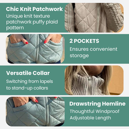 📣Autumn Special🍁Women's Knit Patchwork Puffy Jacket