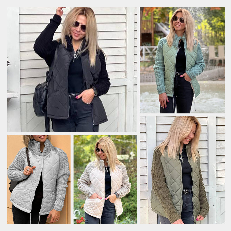 📣Autumn Special🍁Women's Knit Patchwork Puffy Jacket