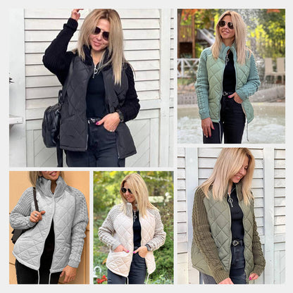 📣Autumn Special🍁Women's Knit Patchwork Puffy Jacket