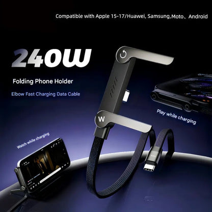 🎁Hot Sale 50% OFF🏆⚡2-in-1 Fast Charging Cable with Adjustable Phone Stand