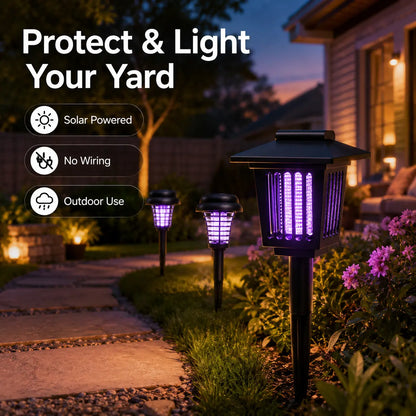 ☀️Solar Mosquito Zapper Light ✨– Outdoor Garden Stake Lamp, UV Insect Killer & Solar Pathway Light🦟🚫