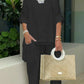 Women's casual plus size cotton blend set