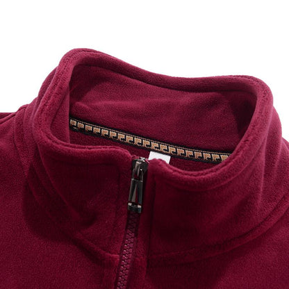 Men's Ethnic Pattern Full-Zip Fleece-Lined Long-Sleeve Menswear Cardigan Sweater Jacket - Stand Collar, Casual Loose Autumn-Winter Christmas Everyday Top