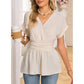 🔥2026 Summer New 🩷Women’s Elegant Wrap-Around V-Neck Plain Ruffle Top