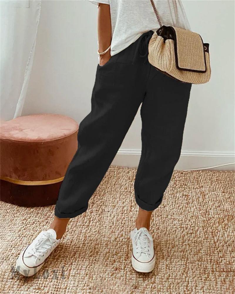 👖 50% OFF NOW ! ⚡ Casual Cotton and Linen Pants for Women – Skin-friendly Breathable, Loose Fit & All-match Daily Wear Design ☁️