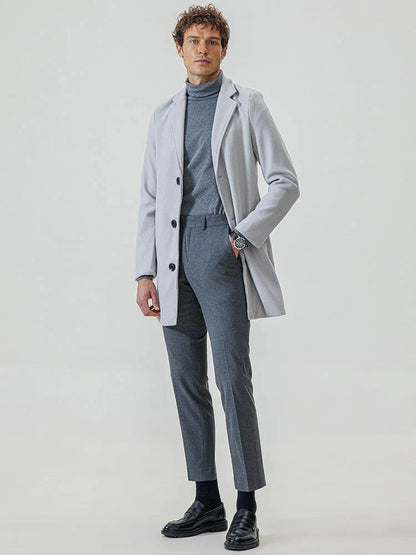 👔 Men's Classic Single Row Buckle Solid Color Jacket - Timeless Daily Essential