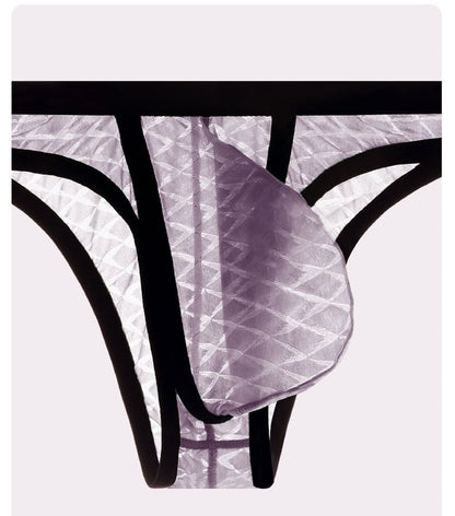 Men's Sexy Low-Rise Comfort Bikini Ice Silk Mesh Transparent Ultra-Thin Briefs