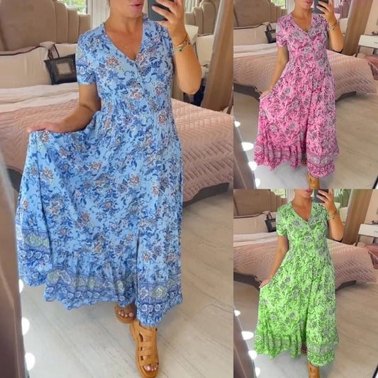 📢📢50% OFF!!⏰Floral Print V-neck Dress