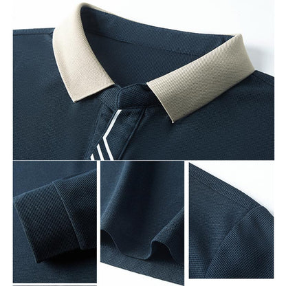 🔥Men's Business Casual Solid Color Lapel Base T-shirt