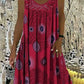 ⏰Women Summer O-Neck Sleeveless Print Dress