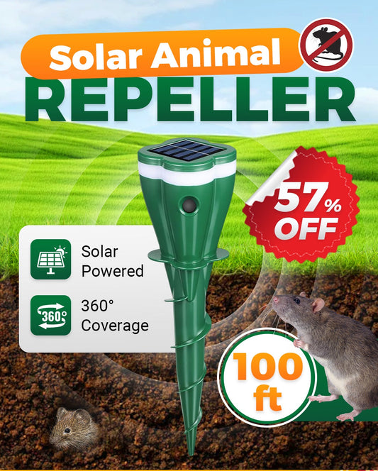 🌸Hot Sale 57% OFF☘️Solar Powered Waterproof Screw Mole Repellent