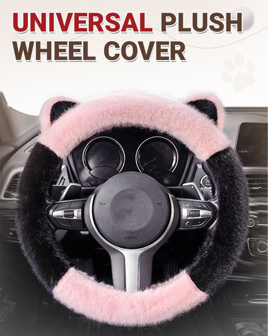 🎁 Black Friday Special Offer - 50% off🎅Universal Non-slip Soft Cute Cat Ears Plush Steering Wheel Cover