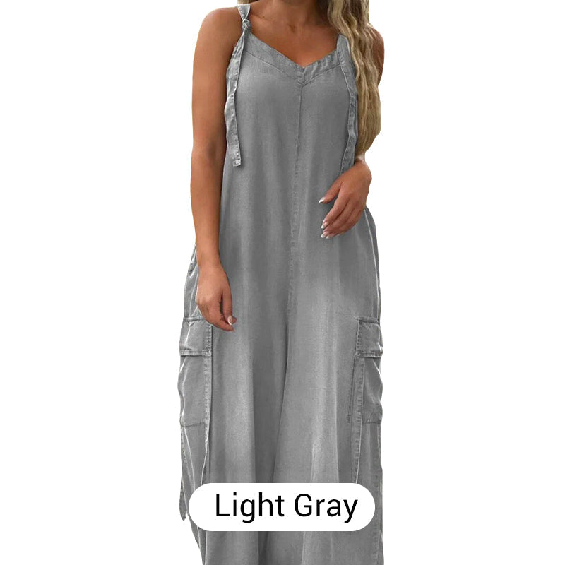 💕What should I wear tomorrow?💃Women's Loose Wide-Leg Jumpsuit with Pockets✨ Comfort Meets Effortless Style
