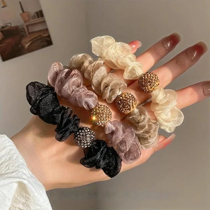 💝Hot Sale 50% OFF💝Elegant Rhinestone Mesh Hair Ties💎🎀