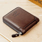 Men Wallet Zipper Genuine Leather Purse ( RFID PROTECTED )