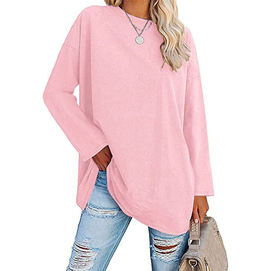 2026 new colours women's round-neck loose-fitting drop-shoulder sleeves tops【BUY 2 GET FREE SHIPPING】