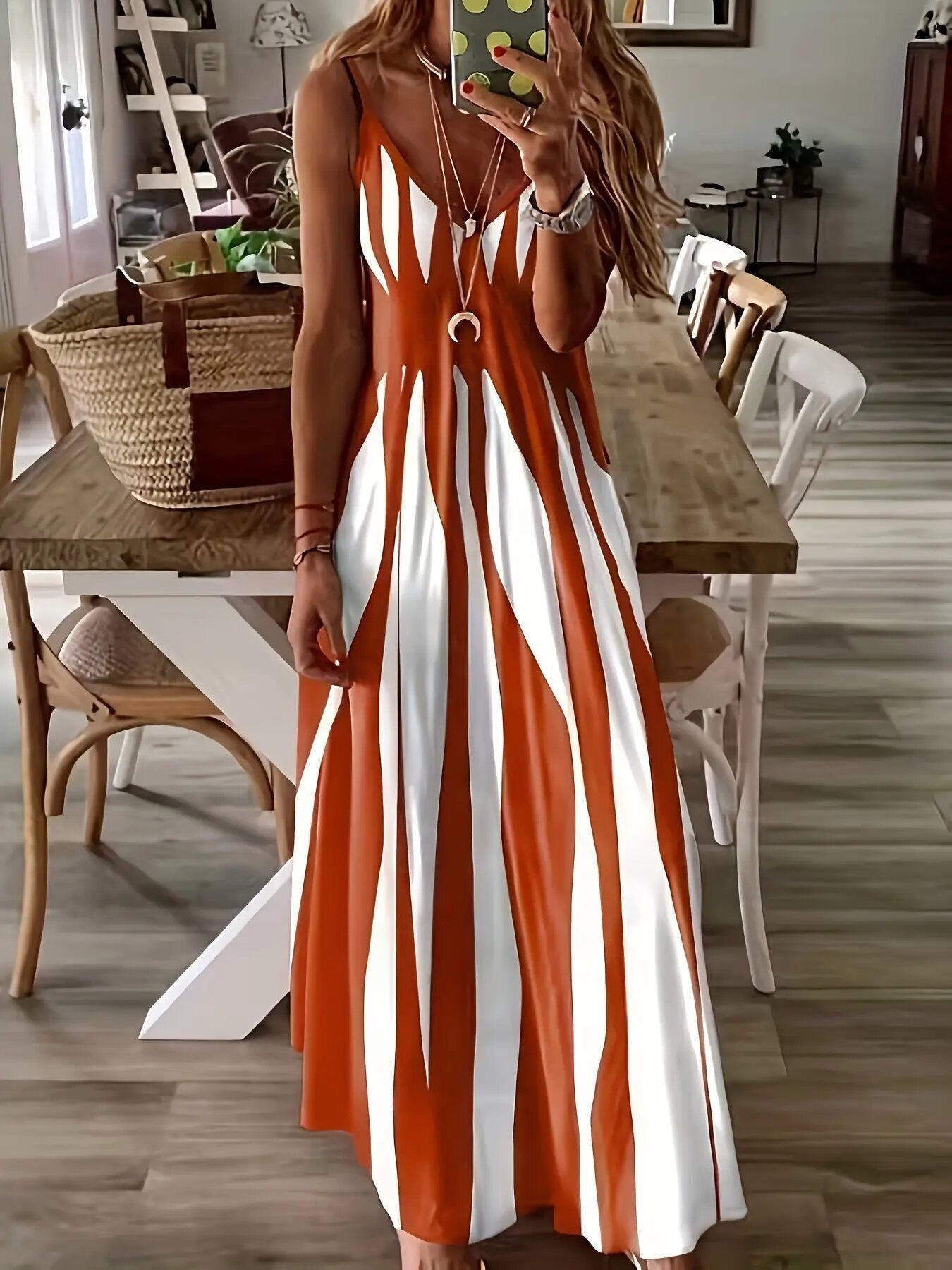 LUNE Printed Maxi Cami Dress