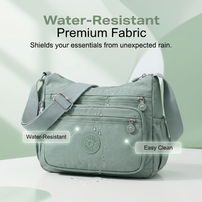Lightweight Multi-Pocket Nylon Crossbody Bag