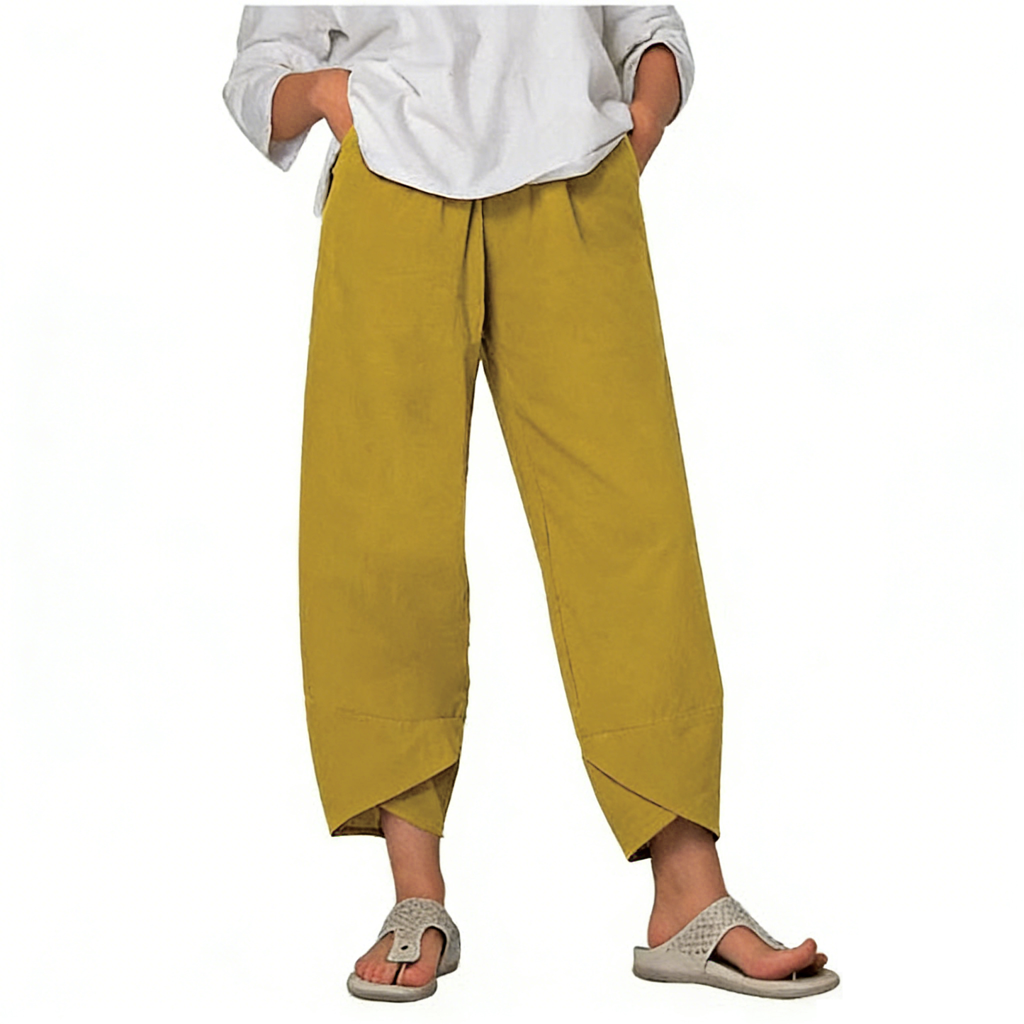 💥Limited Sale 50% OFF💥Vintage Asymmetrical Elastic Waist Pockets Pants