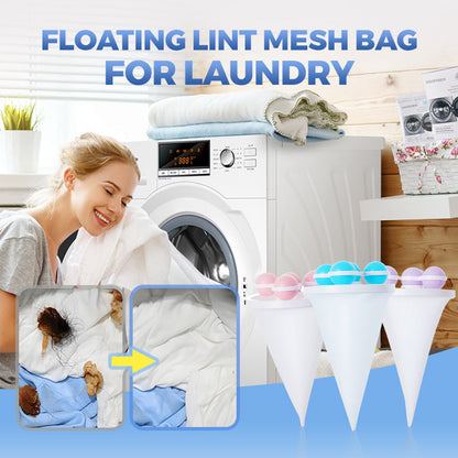 🧺🧼 BUY 1 GET 2 FREE! Floating Lint Mesh Bag – Catches hair & lint, reusable, protects washing machine & drain. 🚿✨