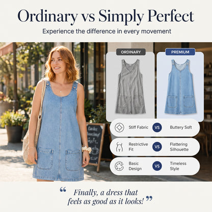 Women's Casual Denim Pinafore Dress
