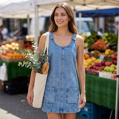 Women's Casual Denim Pinafore Dress