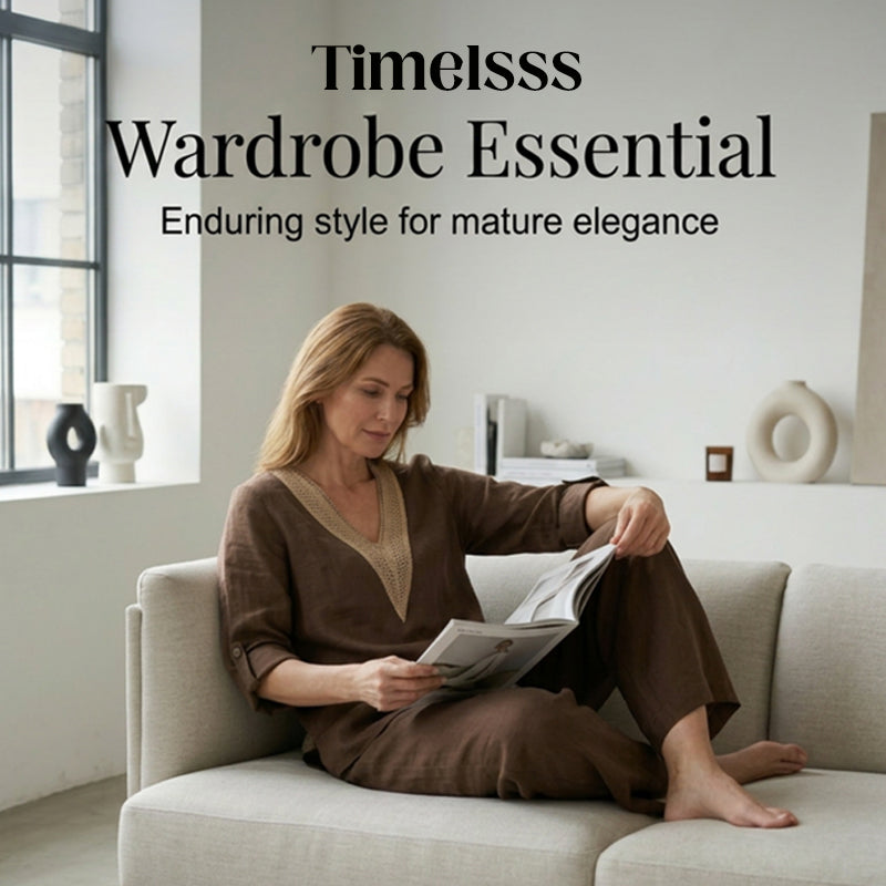 Women's V-Neck Top & Wide-Leg Pants