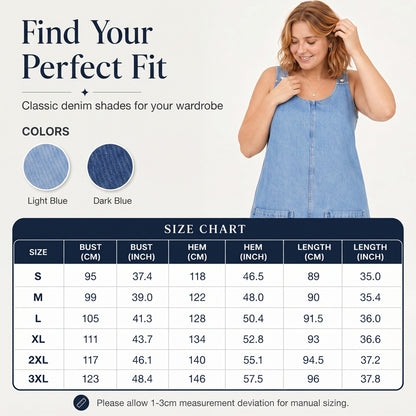 Women's Casual Denim Pinafore Dress