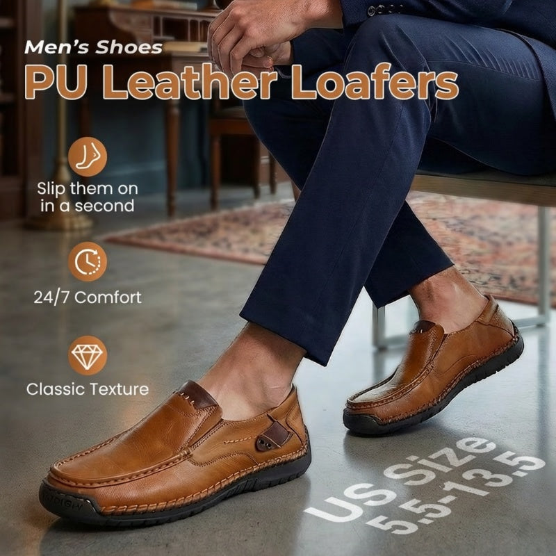 ⏳Time-Limited Special⏰Classic Men’s Slip-On Leather Shoes – Premium Calfskin, All-Day Comfort & Effortless Style
