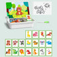 Magnetic puzzle box for children with game and drawing board