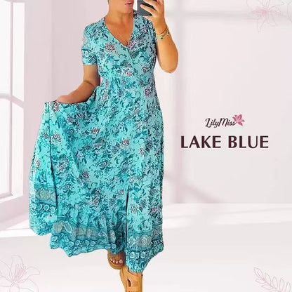 📢📢50% OFF!!⏰Floral Print V-neck Dress