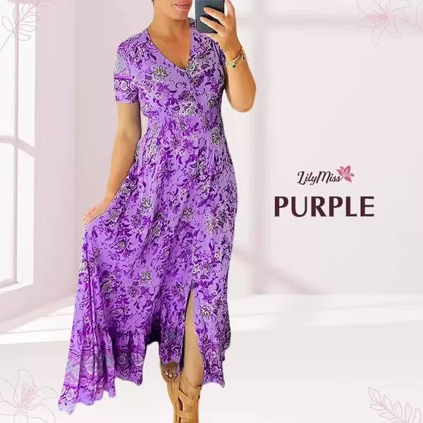 📢📢50% OFF!!⏰Floral Print V-neck Dress