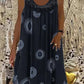 ⏰Women Summer O-Neck Sleeveless Print Dress