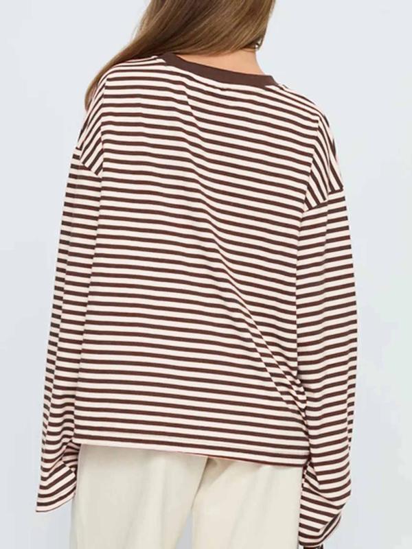 🔥LAST DAY SALE 50% OFF✨⚡Women's Striped Long Sleeve Top