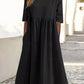💝2025 NEW SALE💝Women's Casual Basic Outdoor Crew Neck Pocket Smocked Cotton Dress